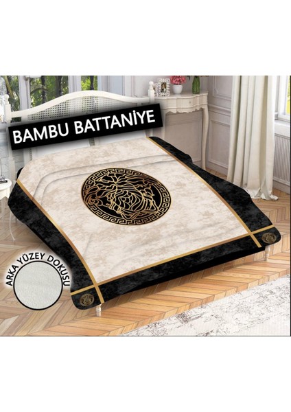 Dekoratif Modern Desenli %100 Bambu Kumaşlı Battaniye