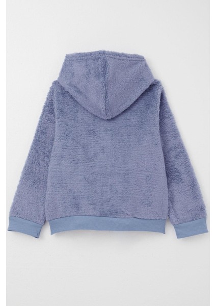 Erkek Bebek Peluş Hırka Kapüşonlu Fermuarlı 9 Ay-3 Yaş, Lila fiyatları