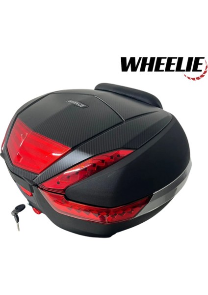 Wheelıe XT68-B 48 Litre Motosiklet Arka Çanta Suya Dayanıklı Siyah