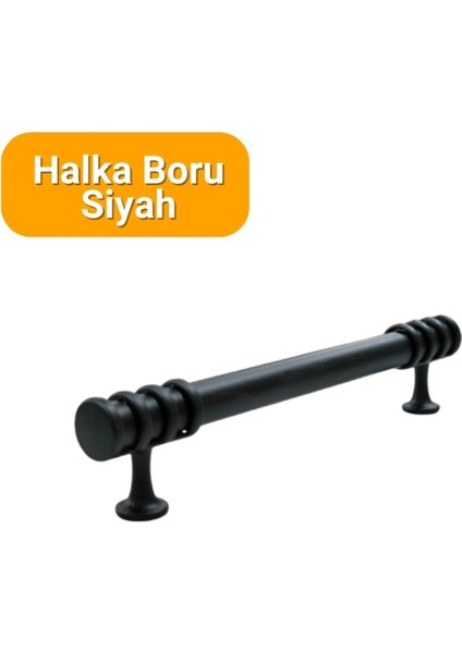 4 Adet Halka Boru Siyah Metal Mobilya Kulpu 128MM