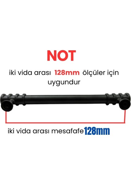 4 Adet Halka Boru Siyah Metal Mobilya Kulpu 128MM