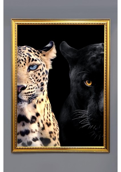 Dekoratif Modern Desenli Çerçeveli Kumaş Baskı Tablo 50x70cm
