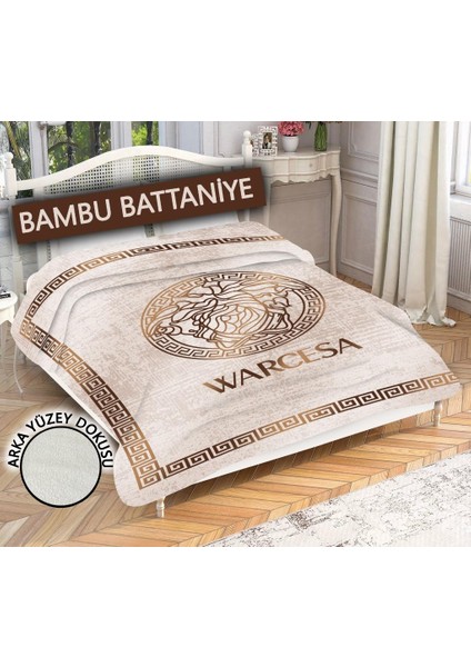 Dekoratif Modern Desenli %100 Bambu Kumaşlı Battaniye