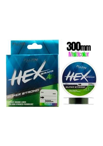 Hex Braid 4x 300MT Multicolor Pe Ip Misina 0,18 mm