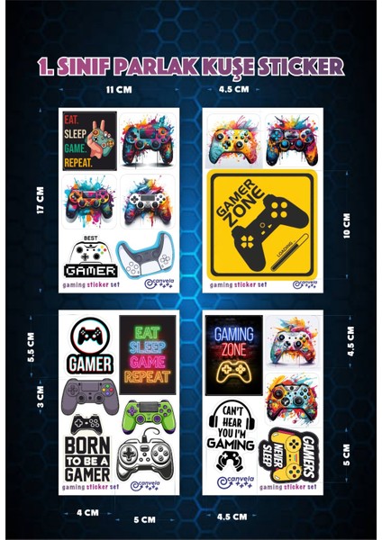 Ps5 Xbox Joystick Konsol Gaming Sticker Aksesuar Gamer Laptop Sticker Gaming Oyuncu Notebook