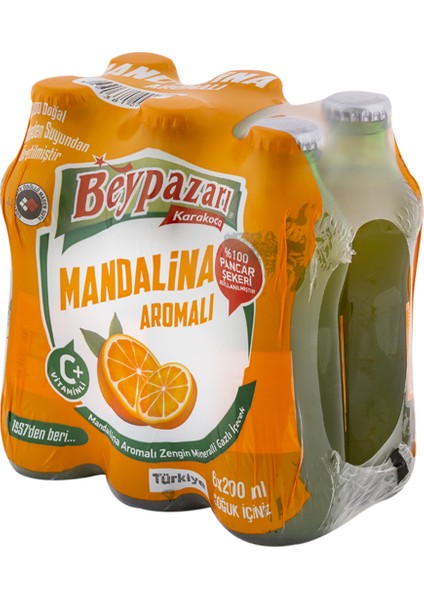 Mandalina Aromalı Maden Suyu 200 ml x 6 Adet