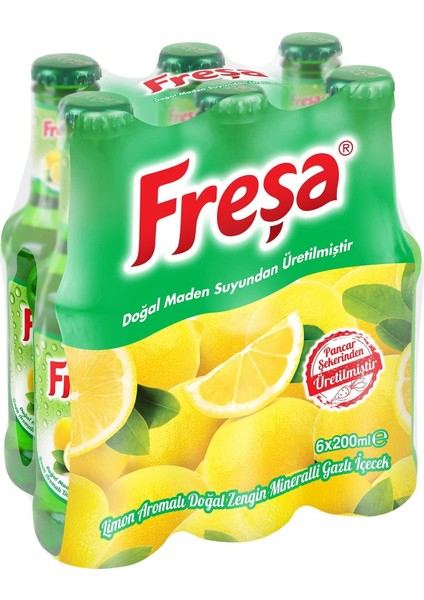 Limon Aromalı Maden Suyu 200 ml x 6 Adet