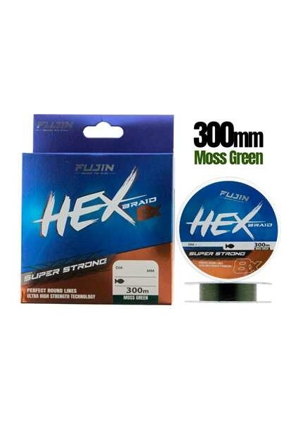 Hex Braid 8x 300MT Moss Green Pe Ip Misina 0,18 mm