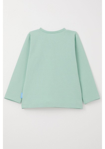 Erkek Bebek Uzun Kollu Tişört Basic 9 Ay-3 Yaş, Su Yeşili fiyatları
