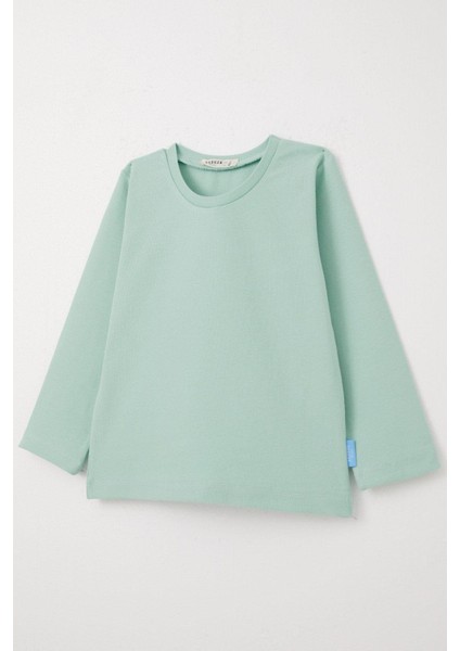 Erkek Bebek Uzun Kollu Tişört Basic 9 Ay-3 Yaş, Su Yeşili modelleri