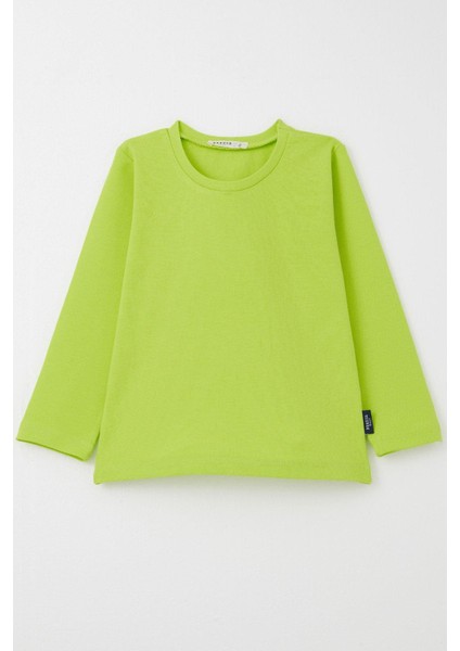 Erkek Bebek Uzun Kollu Tişört Basic 9 Ay-3 Yaş, Neon Yeşil