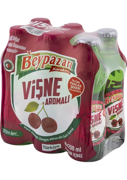 Vişne Aromalı Maden Suyu 200 ml x 6 Adet