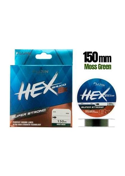 Hex 8x 150MT. Moss Green Pe Line 0,16 mm