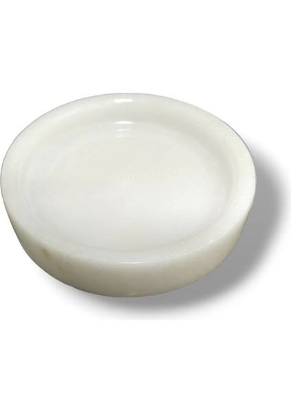 Beyaz Mermer Katı Sabunluk (Yuvarlak)
