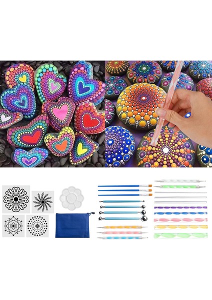 25PCS Mandala Dotting Aletleri Set Boyama Şablonları Kaya Şablonu Için Ayarlanmış (Yurt Dışından)