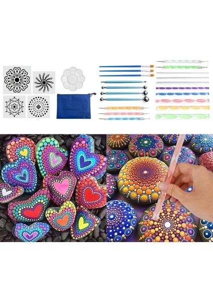 25PCS Mandala Dotting Aletleri Set Boyama Şablonları Kaya Şablonu Için Ayarlanmış (Yurt Dışından)