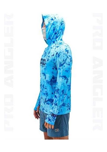 Pro Angler S24 Buff&hoodie Blue Fish Large (L)