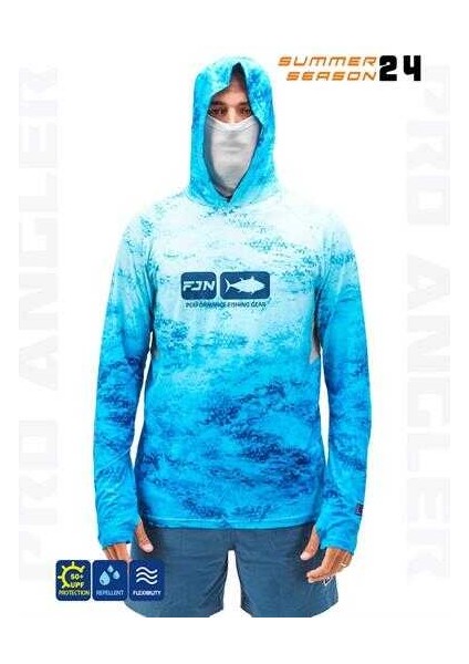 Pro Angler S24 Buff&hoodie Blue Wave Large (L)