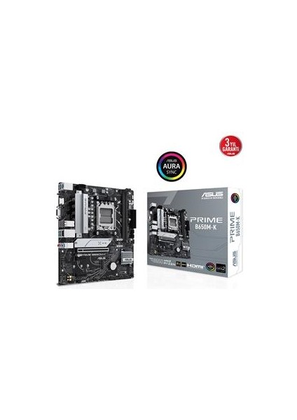 Prıme B650M-K Am5 Ddr5 Ses Glan Hdmı/vga Sata3 Usb3.2 Matx