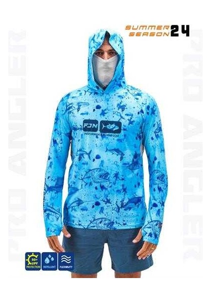Pro Angler S24 Buff&hoodie Blue Fish Xlarge (Xl)