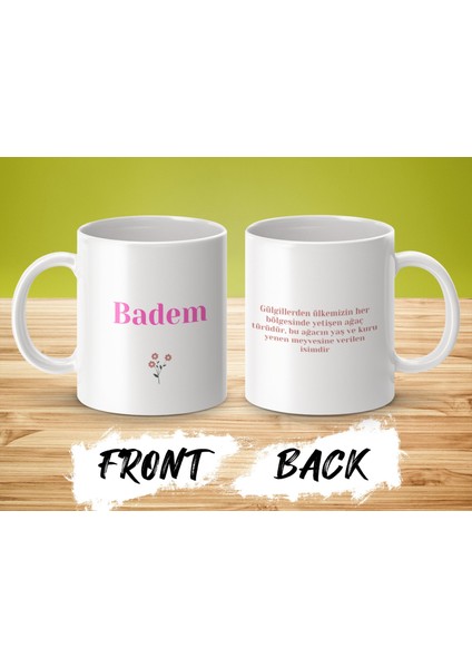 Badem İsimli Kupa Bardak - İsimli Bardak - Hediye Kupa Bardak - Kahve Kupa Bardak modelleri