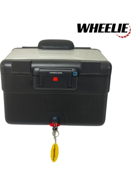 Wheelıe XT69X-S 30/40 Litre Genişleyebilen Motosiklet Çanta Alt Gövde Siyah & Üst Kapak Gümüş