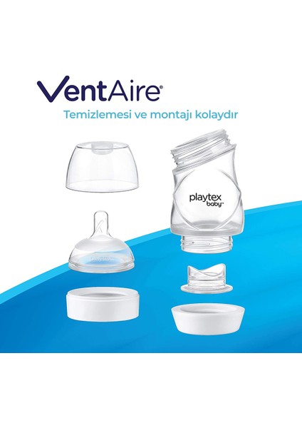 Baby™ Ventaire® Yenidoğan Bebek Biberonu, Kolik ve Gaz Önleyici Tasarım, 178 ml, 0+ Ay,Yavaş Akış, 3 Adet