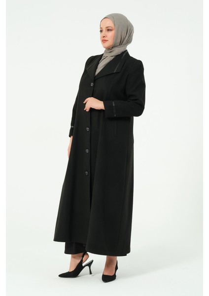Goncagül Kadın Büyük Beden Astarlı Erkek Yaka Düğmeli Kışlık Anne Kaşe Manto fırsatları