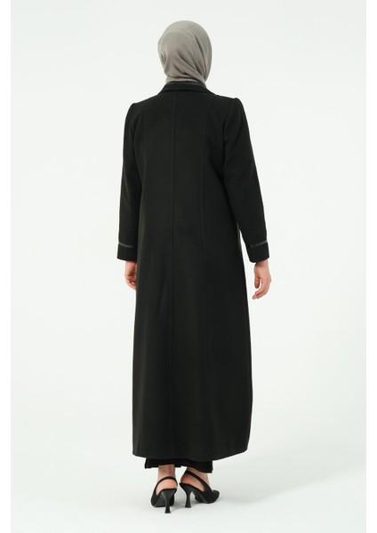 Goncagül Kadın Büyük Beden Astarlı Erkek Yaka Düğmeli Kışlık Anne Kaşe Manto indirimleri