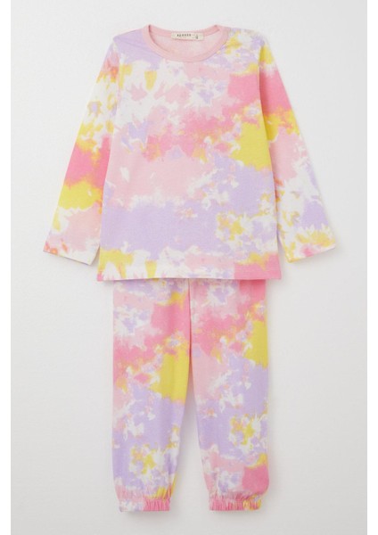 Kız Çocuk Pijama Takımı Batik Desenli 1-3 Yaş, Karışık Renk
