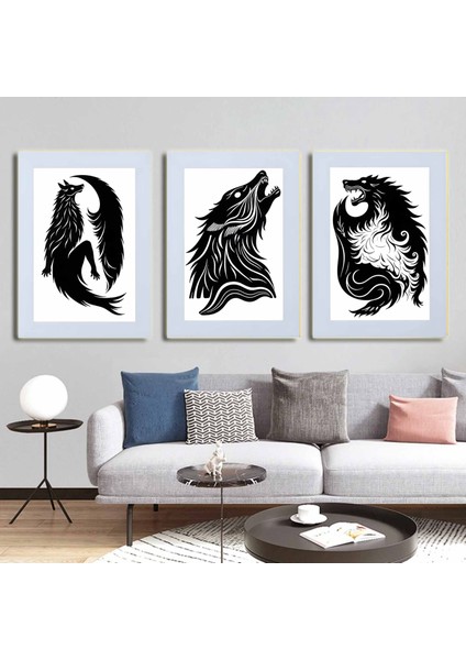 Matisse - Boho - Art Deco - Soyut - Doğa ( 3 Lü Çerçevesiz ) Poster - Afiş - Tablo KR2C01065/