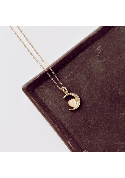 Luna Cream Steel Necklace | Çelik Kolye