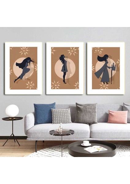 Matisse - Boho - Art Deco - Soyut - Doğa ( 3 Lü Çerçevesiz ) Poster - Afiş - Tablo KR2C01072/