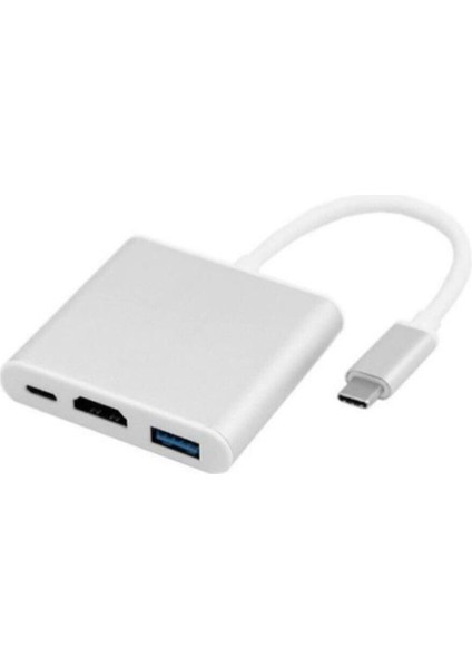 In 1 Type-C To Hdmı USB 3.0 Çevirici Dönüştürücü Adaptör 4K