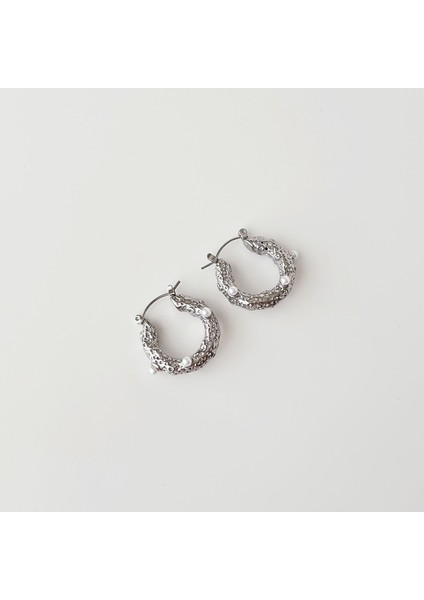 Mars Grey Steel Earring | Çelik Küpe