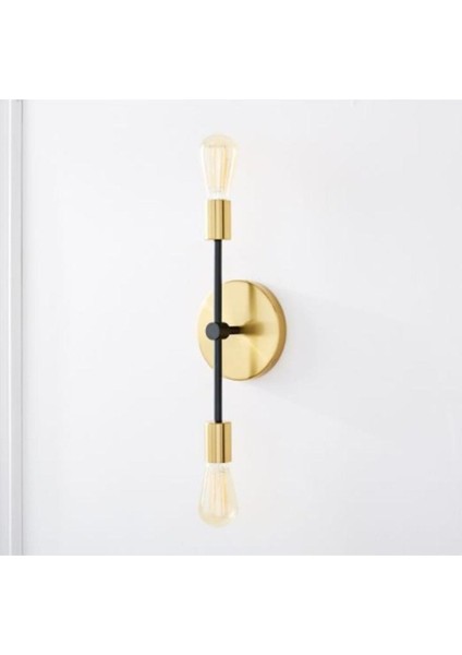 S Gold Ikili Duvar Aplik Retro Rustik Aplik