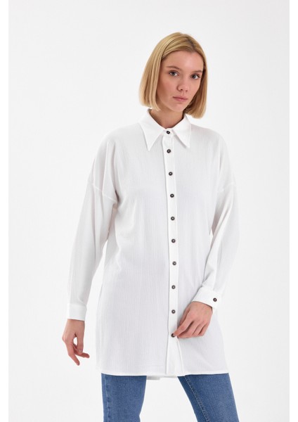 Oversize Beyaz Kadın Tunik modelleri