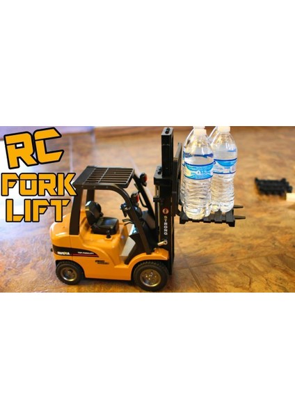 Huına 1/10 Yüksek Kalite Rc Model Dorseli Forklift Uzaktan Kumandalı Metal Iş Makinası - 2.4g 10 Kanal Full Fonksiyon Sesli ve Işıklı - 1576
