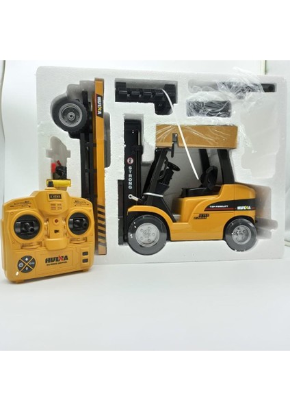 Huına 1/10 Yüksek Kalite Rc Model Dorseli Forklift Uzaktan Kumandalı Metal Iş Makinası - 2.4g 10 Kanal Full Fonksiyon Sesli ve Işıklı - 1576