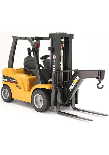 Huına 1/10 Yüksek Kalite Rc Model Dorseli Forklift Uzaktan Kumandalı Metal Iş Makinası - 2.4g 10 Kanal Full Fonksiyon Sesli ve Işıklı - 1576