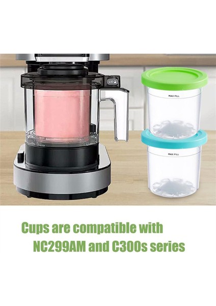 2 Adet Dondurma Pint Fincan Ninja Için NC299AM C300S Serisi Yeniden Kullanılabilir Dondurma Gelato Saklayabilir (Yurt Dışından)