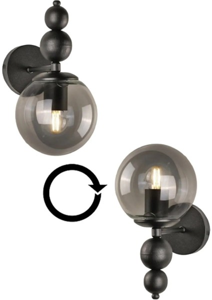 Yürüyen Abajur Siyah Boyalı 2'li Aplik fiyatları