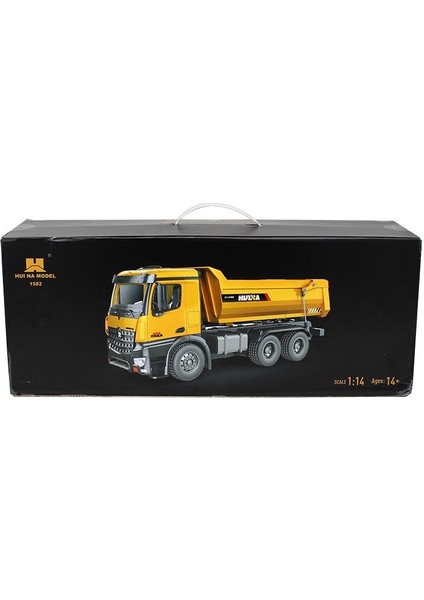 Huına 1/14 10 Kanal Full Metal Rc Model Profesyonel Uzaktan Kumandalı Damperli Kamyon İş Makinası - 2.4G Full Fonksiyon Sesli Ve Işıklı - 1582
