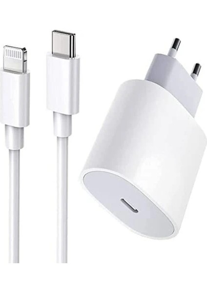 20W USB C To Lıghtnıng iphone Uyumlu Kablo + Adaptör Şarj Seti