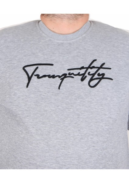 Mocgrande Erkek Büyük Beden Sıfır Yaka Sweat Twenty 24200 Grı Melanj fiyatları