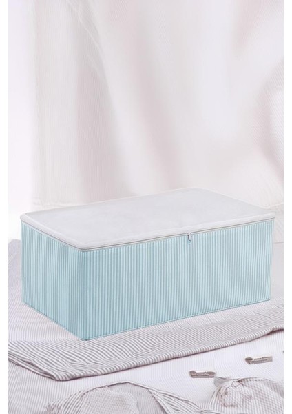 Medium Boy 3 Adet Mavi Çizgili Baza Çekyat Altı Hurç 53X30X20CM modelleri