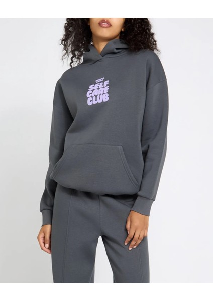Kadın Kapşonlu/Kapüşonlu Içi Polar Uzun Kollu Baskılı Hoodie Sweatshirt modelleri