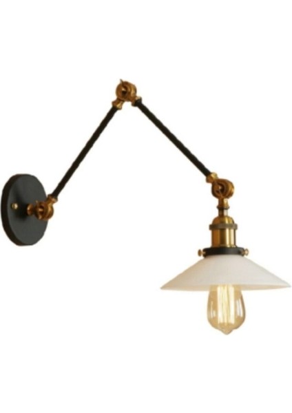 Retro Rustik Eskitme Üç Mafsallı Hareketli Başlık Akrobat Metal Duvar Aplik