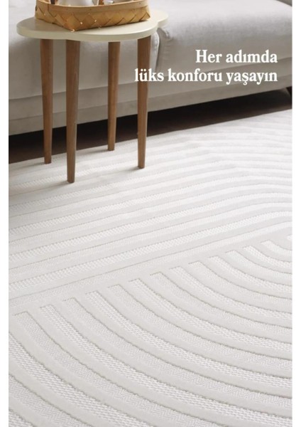 Modern Tasarım Sisal Kaydırmaz Dokuma Tabanlı Ince Makine Halısı Krem Renk