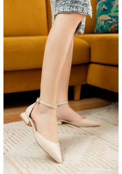 Happy Bej ( 3 Cm Topuklu ) Sivri Burun Topuklu Ayakkabı indirimleri